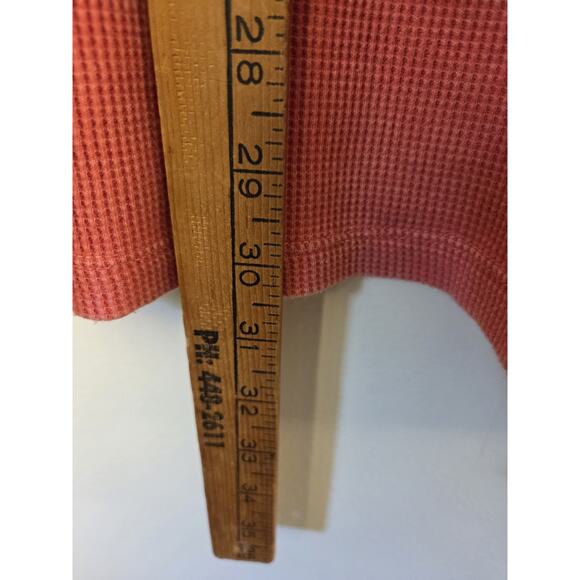 Laurie Felt Womens XL Thermal Waffle Knit Long Sleeve Muted Orange Tunic - Picture 9 of 9